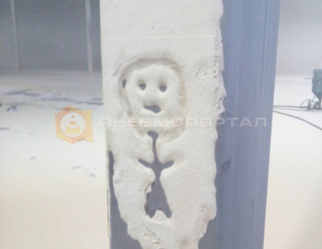 Удалили огнеупорную краску методом пескоструя Удалили огнеупорную краску методом пескоструя