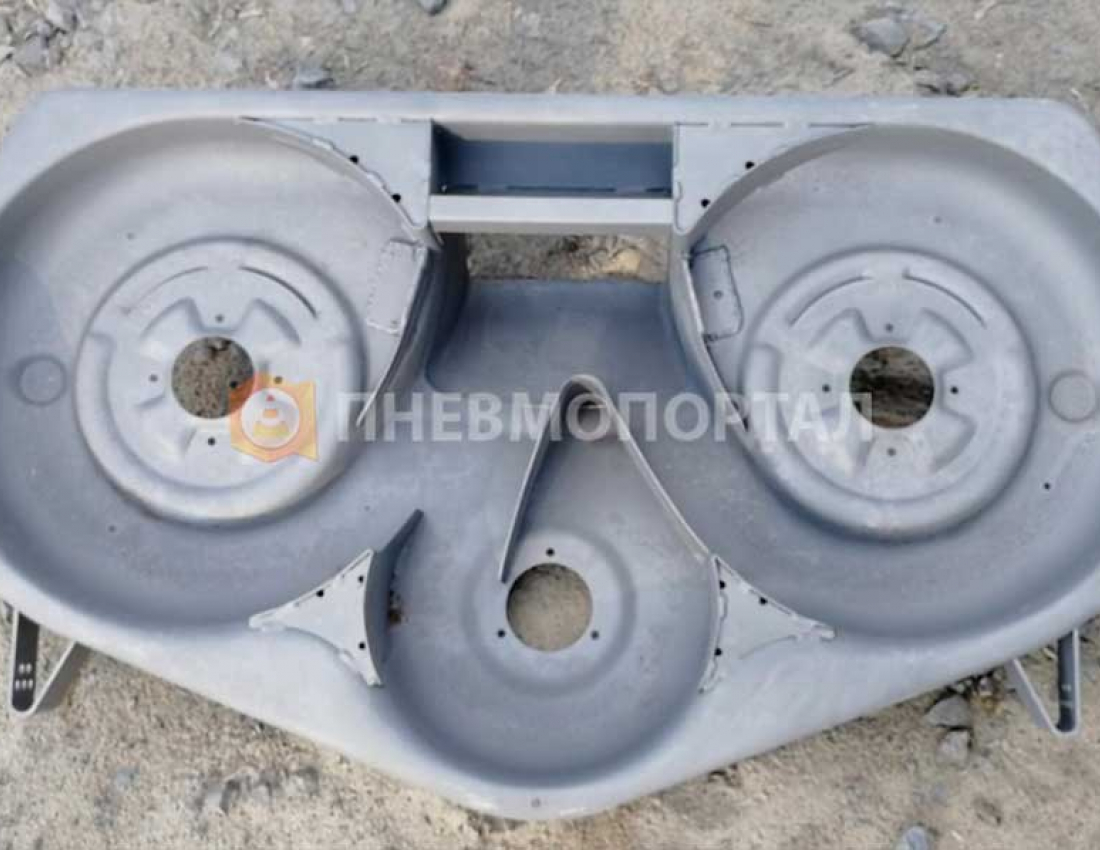 Пескоструйная обработка и порошковая покраска детали защиты газонокосилки  Пескоструйная обработка и порошковая покраска детали защиты газонокосилки