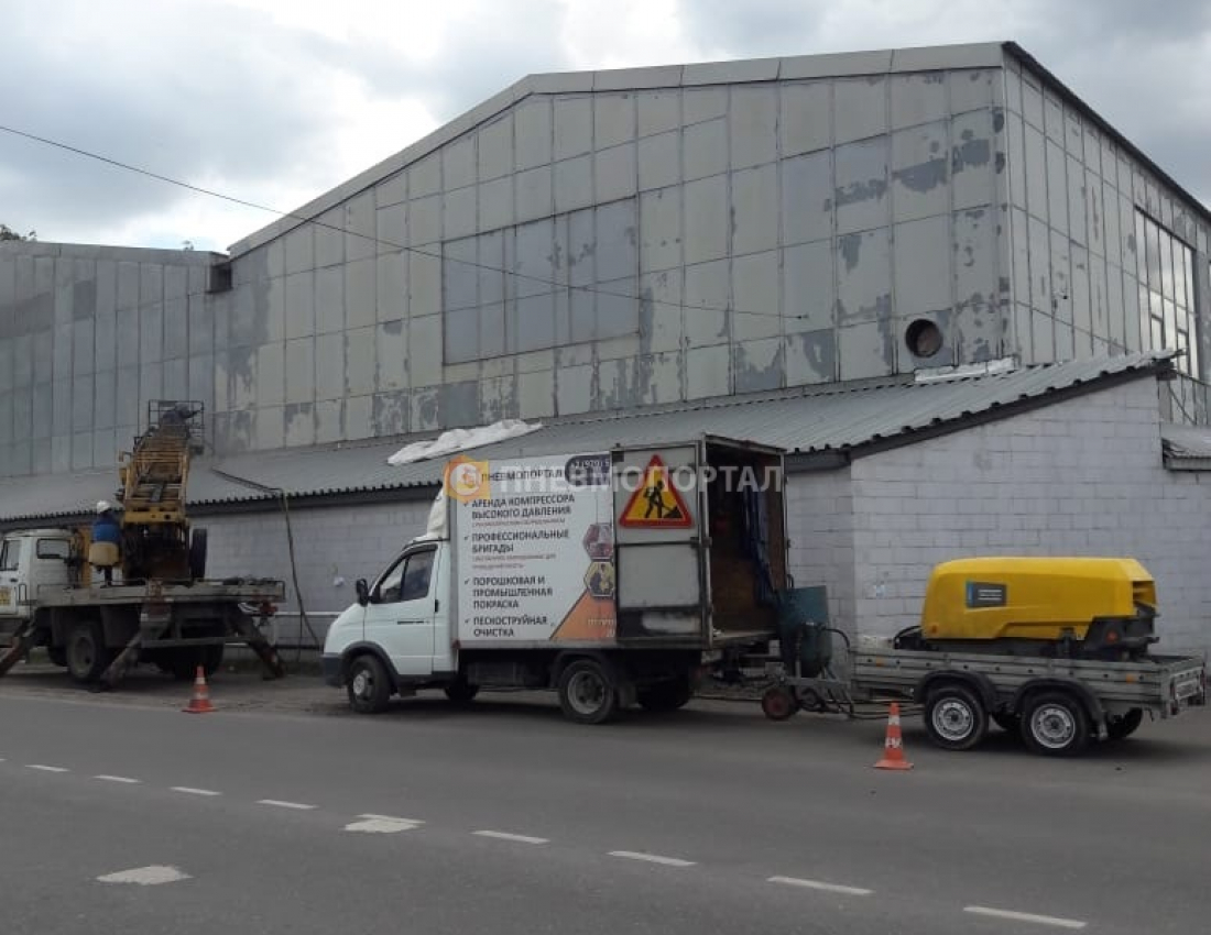 Пескоструйная обработка металлического ангара в п. Быково, Раменский район Пескоструйная обработка металлического ангара в п. Быково, Раменский район