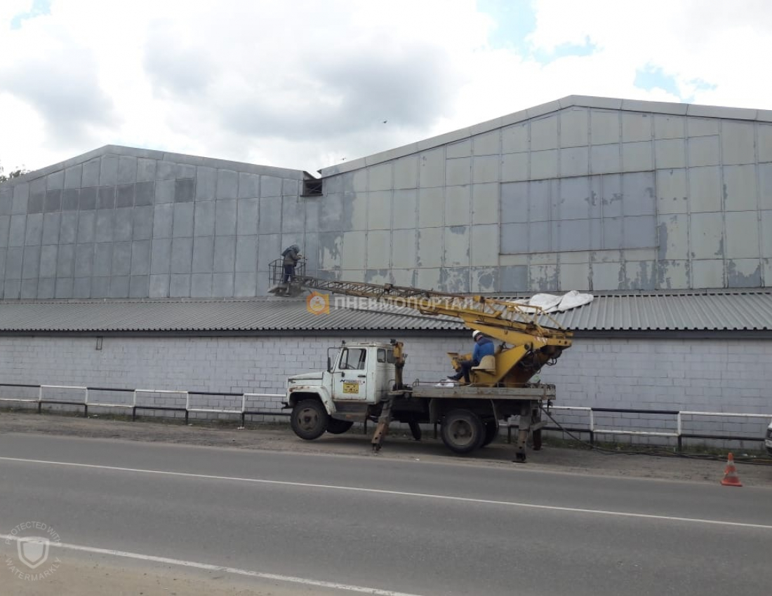 Пескоструйная обработка металлического ангара в п. Быково, Раменский район Пескоструйная обработка металлического ангара в п. Быково, Раменский район