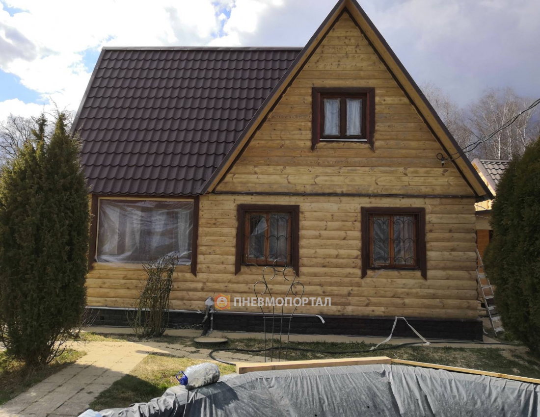 Пескоструйная обработка дома от краски Чеховский район, д. Власово Пескоструйная обработка дома от краски Чеховский район, д. Власово