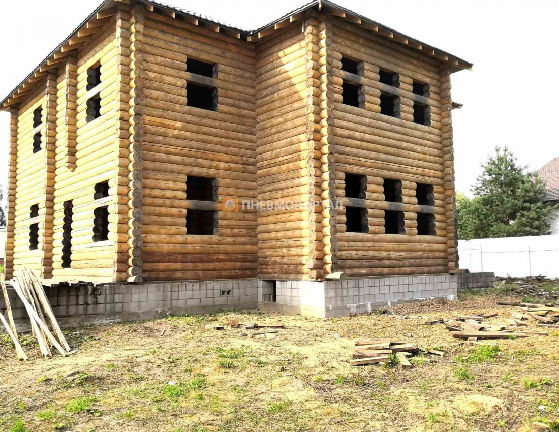 Пескоструйная обработка потемневшего деревянного сруба Истринский район, КП Старый Свет Пескоструйная обработка потемневшего деревянного сруба Истринский район, КП Старый Свет