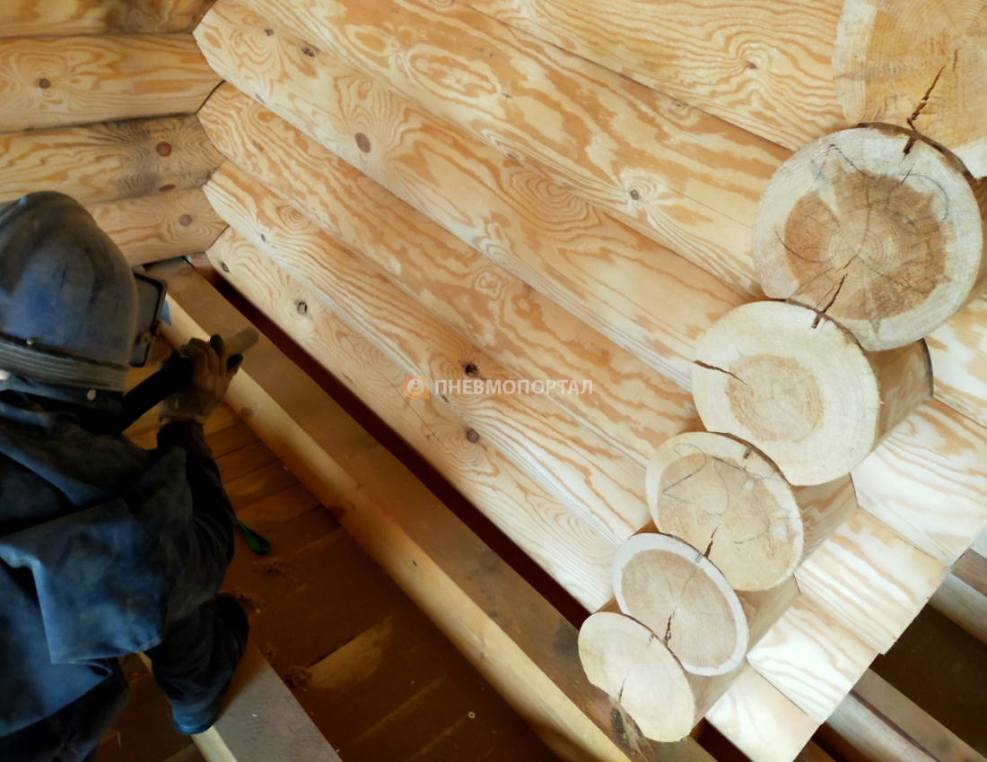 Пескоструйная шлифовка внутренней части сруба в Ступинском районе, КП Самороково Пескоструйная шлифовка внутренней части сруба в Ступинском районе, КП Самороково