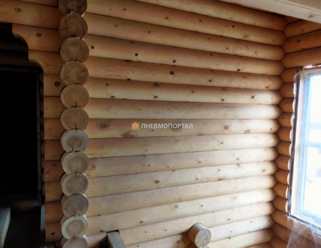 Пескоструйная шлифовка внутренней части сруба в Ступинском районе, КП Самороково Пескоструйная шлифовка внутренней части сруба в Ступинском районе, КП Самороково