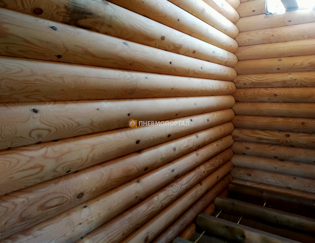 Пескоструйная шлифовка внутренней части сруба в Ступинском районе, КП Самороково Пескоструйная шлифовка внутренней части сруба в Ступинском районе, КП Самороково