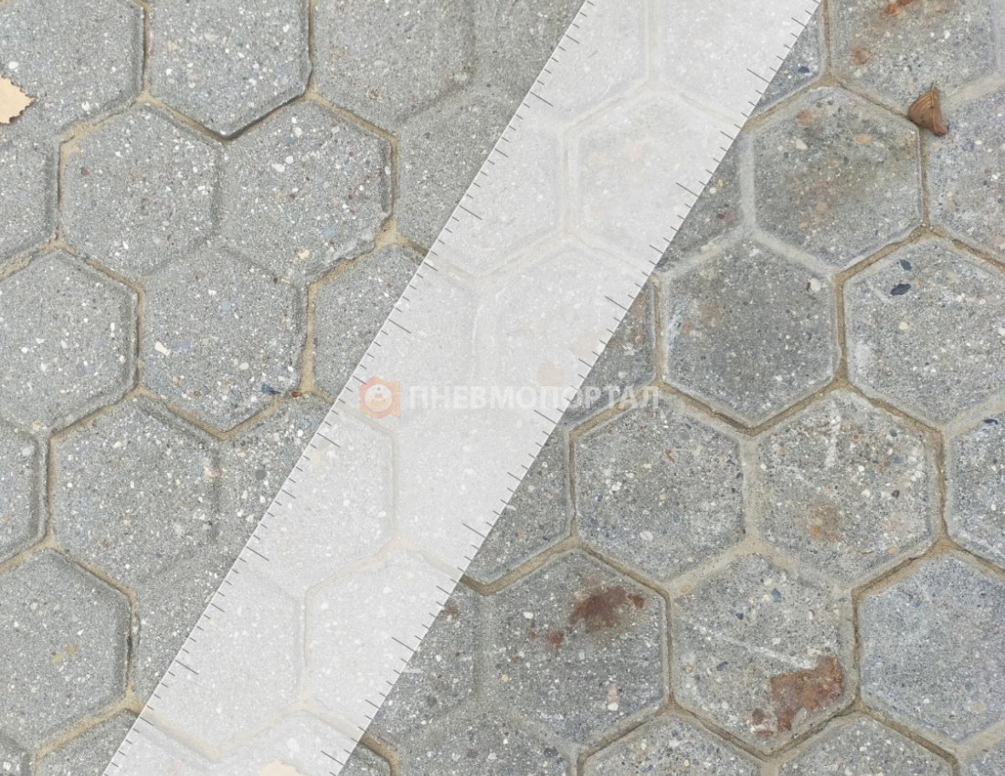 Пескоструйная очистка брусчатки от погодных загрязнений Пескоструйная очистка брусчатки от погодных загрязнений