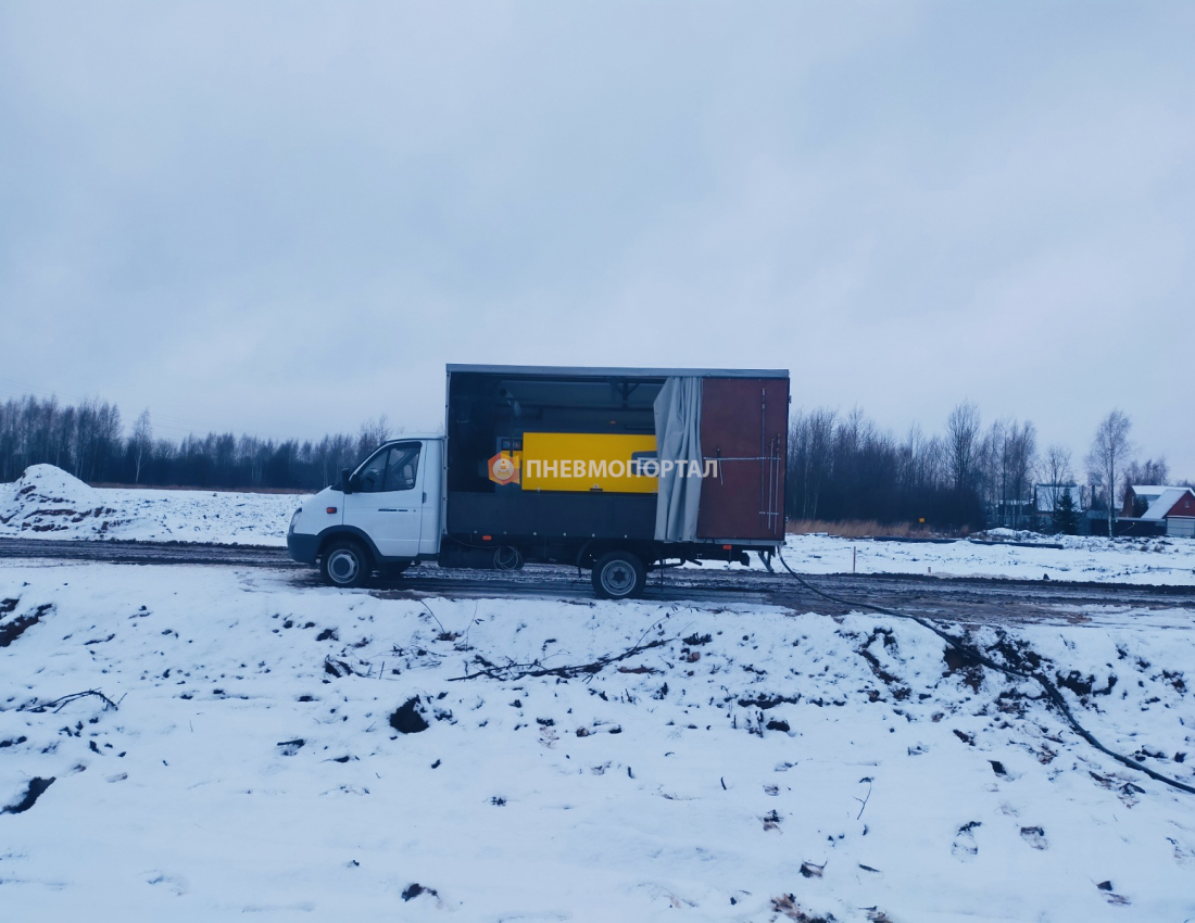 Аренда компрессора для опрессовки и очистки трубопровода с помощью прогона пыжа Аренда компрессора для опрессовки и очистки трубопровода с помощью прогона пыжа