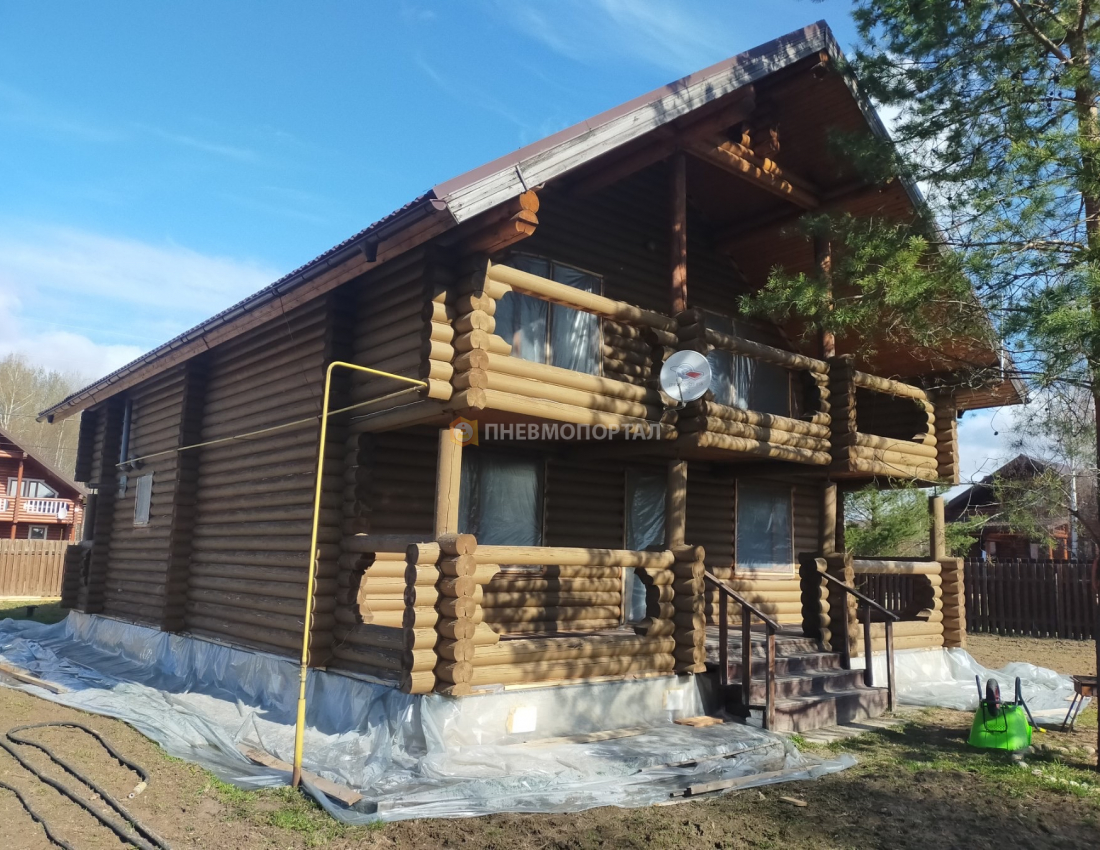Пескоструйная обработка деревянного дома во Владимирской области, Александровский район, п. Маренкино Пескоструйная обработка деревянного дома во Владимирской области, Александровский район, п. Маренкино