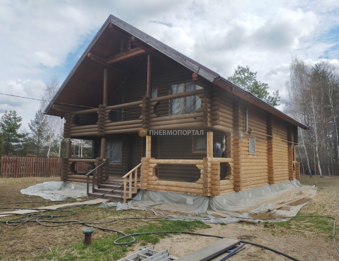 Пескоструйная обработка деревянного дома во Владимирской области, Александровский район, п. Маренкино Пескоструйная обработка деревянного дома во Владимирской области, Александровский район, п. Маренкино