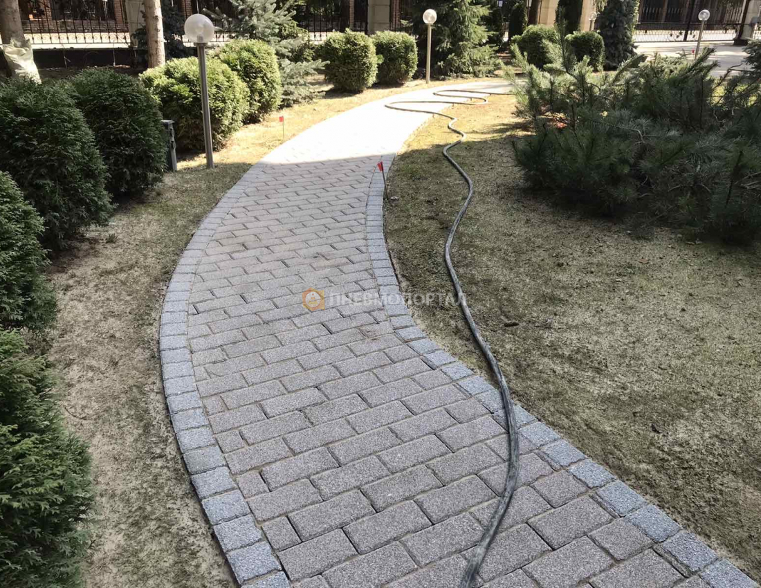 Пескоструйная обработка тротуарной плитки с выездом в Истринский район, п. Шервуд Пескоструйная обработка тротуарной плитки с выездом в Истринский район, п. Шервуд
