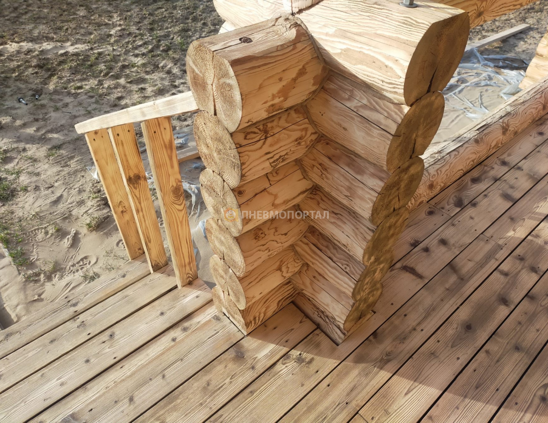 Пескоструйная обработка деревянного дома во Владимирской области, Александровский район, п. Маренкино Пескоструйная обработка деревянного дома во Владимирской области, Александровский район, п. Маренкино