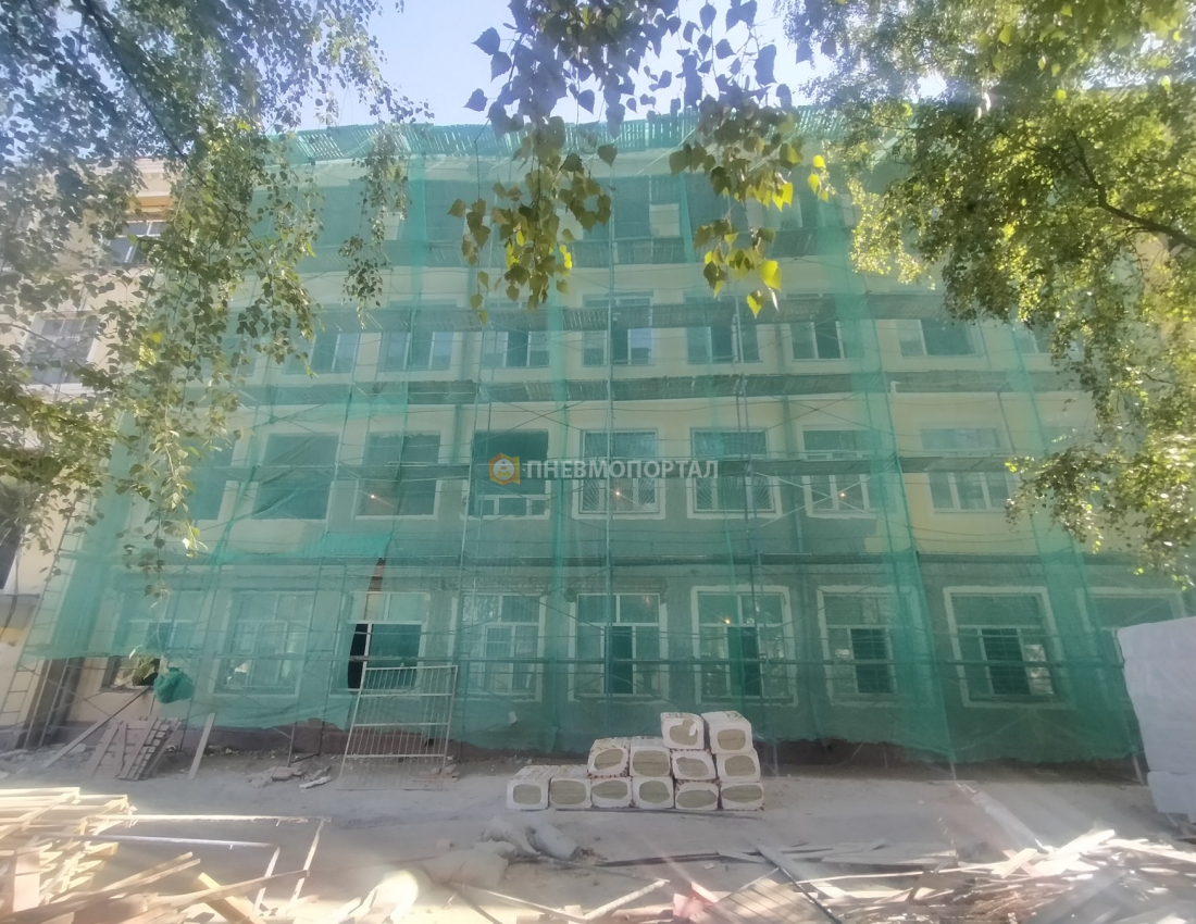 Пескоструйная обработка фасада здания в Люберцах Пескоструйная обработка фасада здания в Люберцах