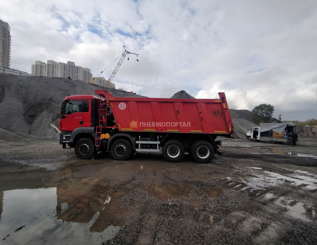 Пескоструйная обработка кузова самосвала MAN с выездом в Котельники Пескоструйная обработка кузова самосвала MAN с выездом в Котельники