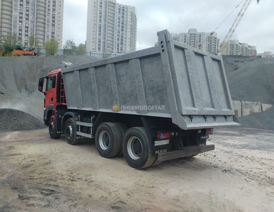 Пескоструйная обработка кузова самосвала MAN с выездом в Котельники Пескоструйная обработка кузова самосвала MAN с выездом в Котельники