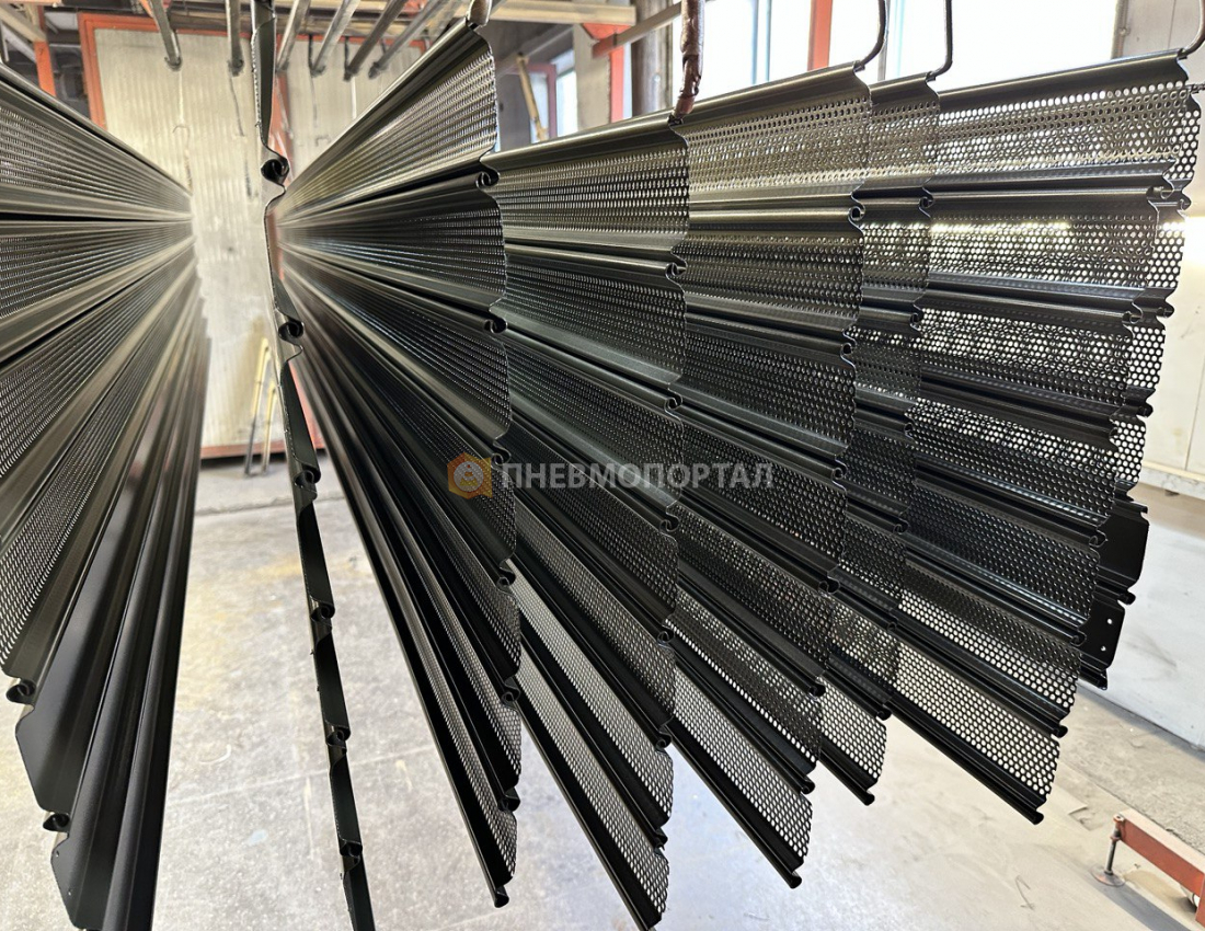 Порошковая покраска рольставни в RAL 6014 Порошковая покраска рольставни в RAL 6014