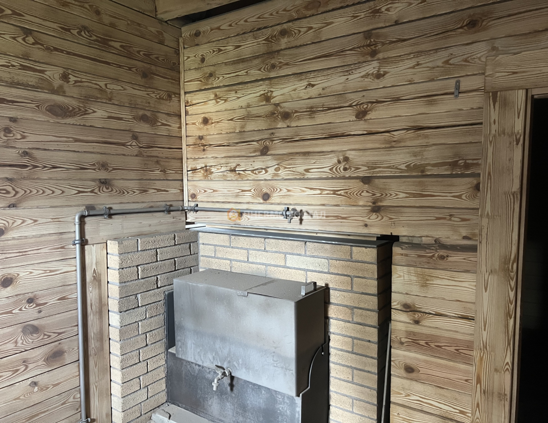 Пескоструйная обработка сруба после пожара Пескоструйная обработка сруба после пожара