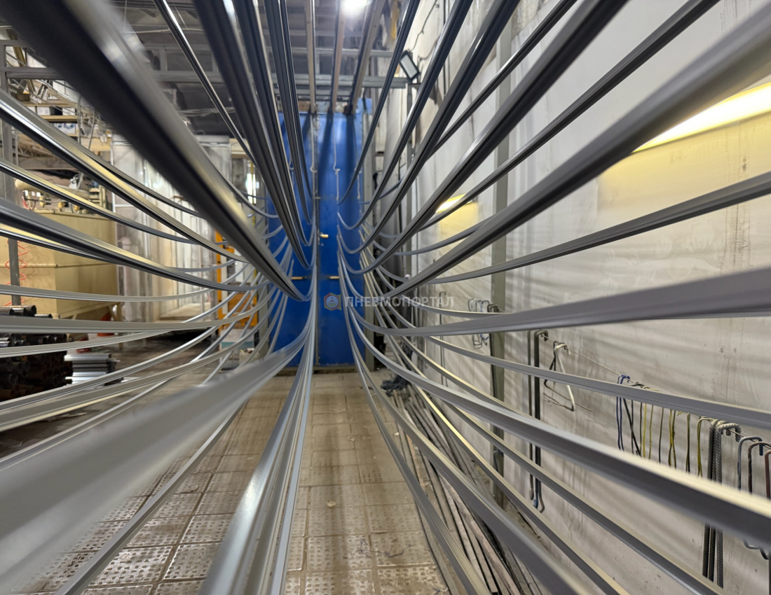 Порошковая покраска тонкого алюминиевого профиля Ral 7040 Порошковая покраска тонкого алюминиевого профиля Ral 7040