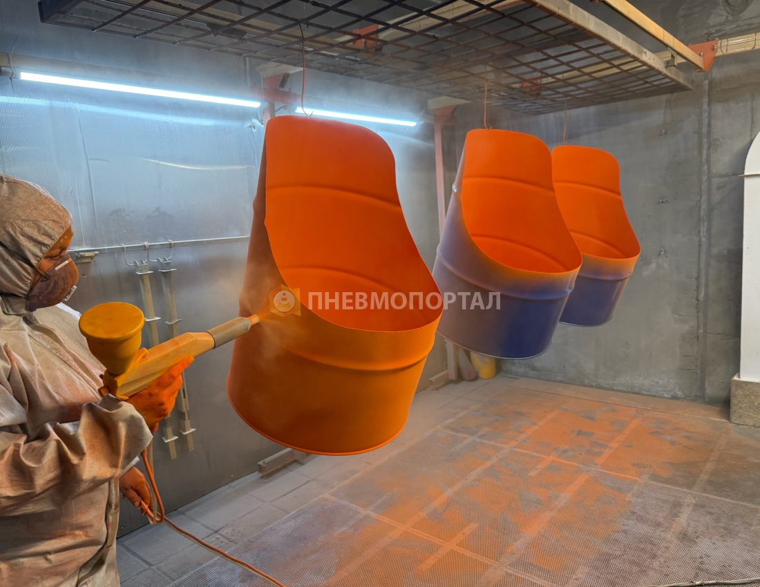 Порошковая покраска дизайнерских бочек в RAL 2008 красно - оранжевый Порошковая покраска дизайнерских бочек в RAL 2008 красно - оранжевый