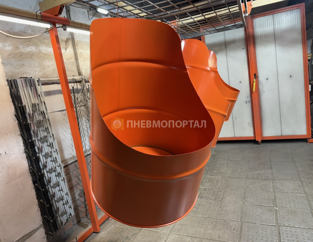 Порошковая покраска дизайнерских бочек в RAL 2008 красно - оранжевый Порошковая покраска дизайнерских бочек в RAL 2008 красно - оранжевый