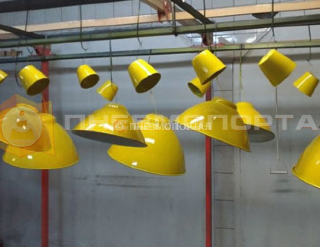 Порошковая покраска потолочных светильников в глянцевый желтый