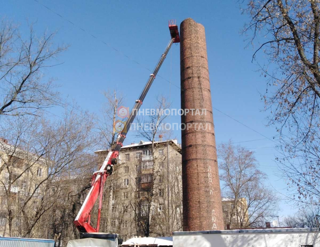 Демонтаж кирпичной трубы в г. Москва, ул. Проспект Мира