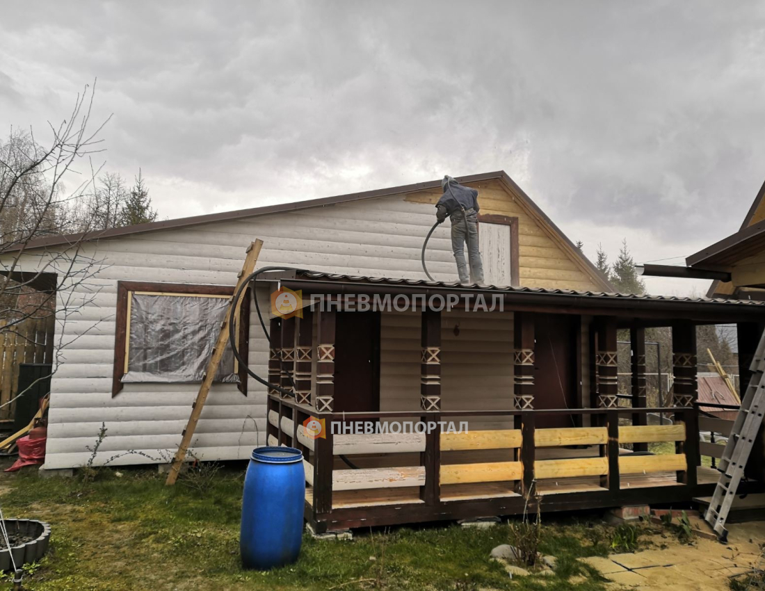 Пескоструйная обработка дома от краски Чеховский район, д. Власово