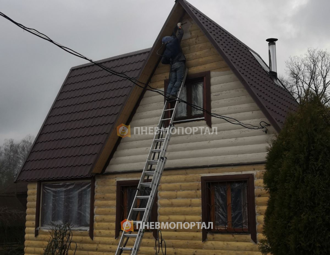 Пескоструйная обработка дома от краски Чеховский район, д. Власово