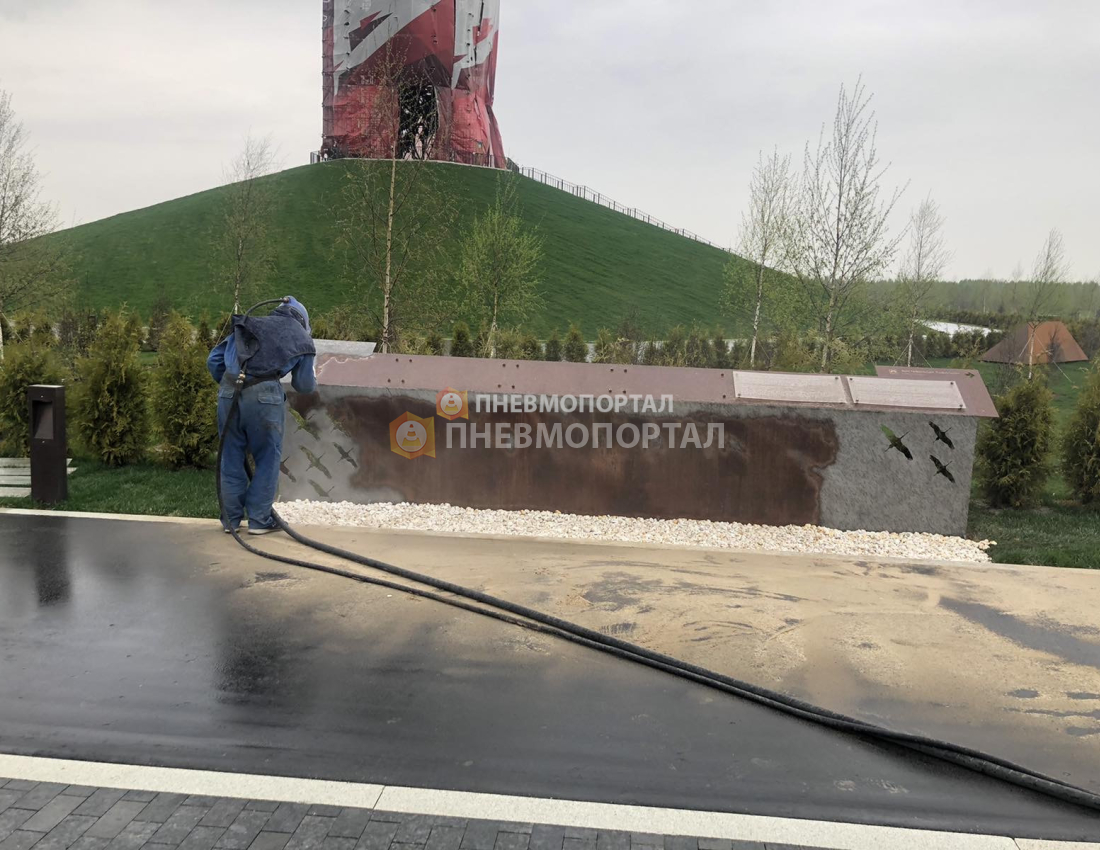 Пескоструйная обработка памятника в городе Ржев