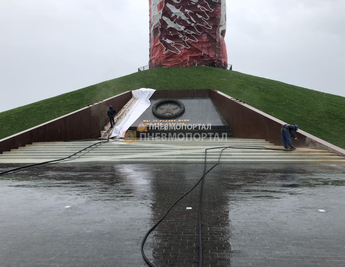 Пескоструйная обработка памятника в городе Ржев