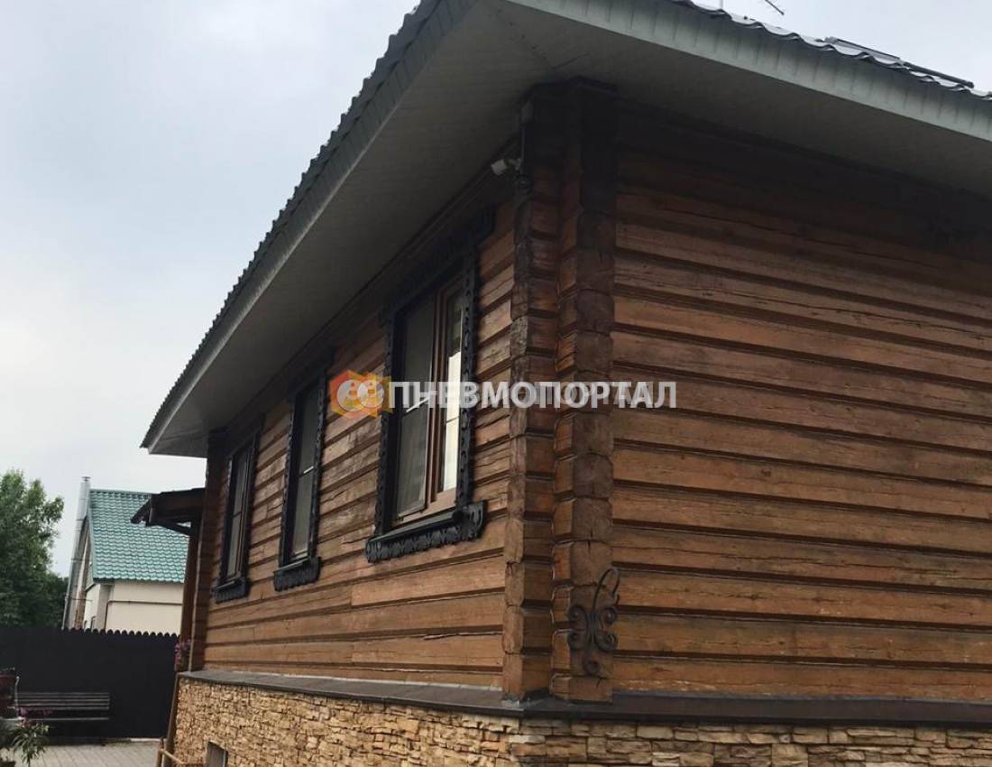 Снятие старого покрытия с бруса с помощью пескоструйного аппарата в Ногинском районе, д. Обухово