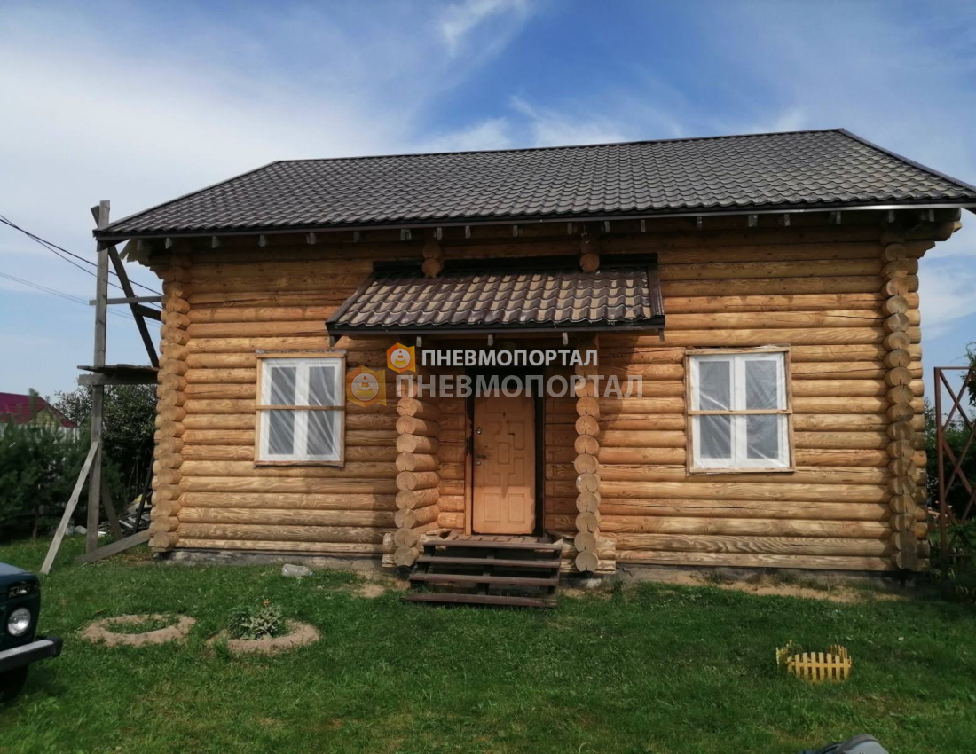 Очистка сруба дома с помощью пескоструйной обработки в д. Яковлево