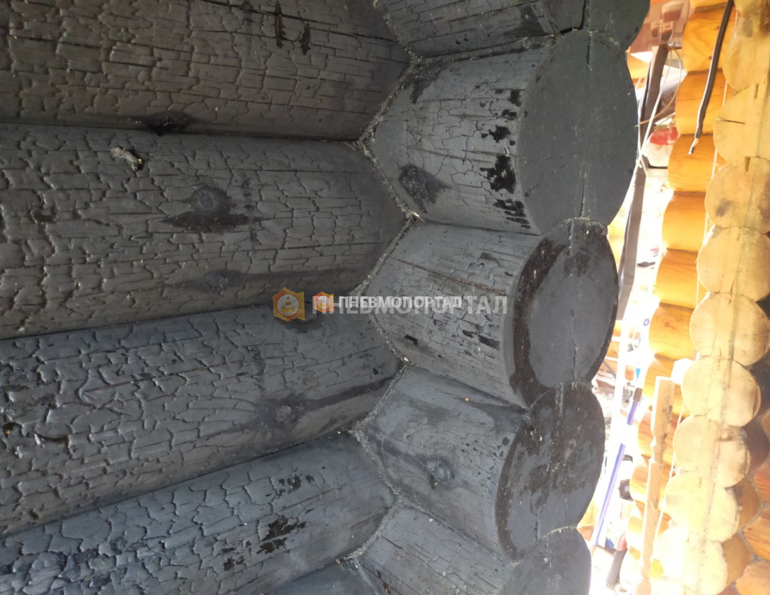 Пескоструйная очистка дома после пожара Орехово - Зуевский район, д. Авсюнино