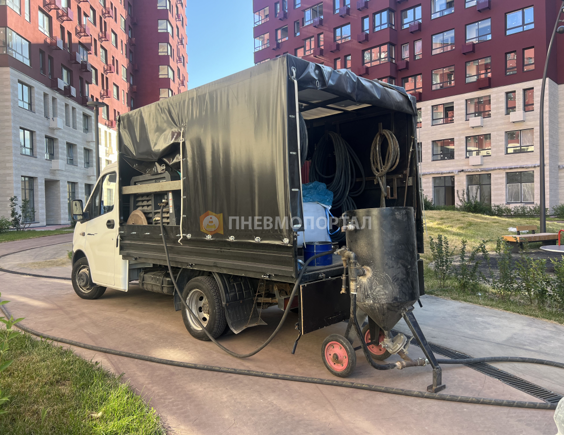 Пескоструйная обработка брусчатки от побелки и пятен краски